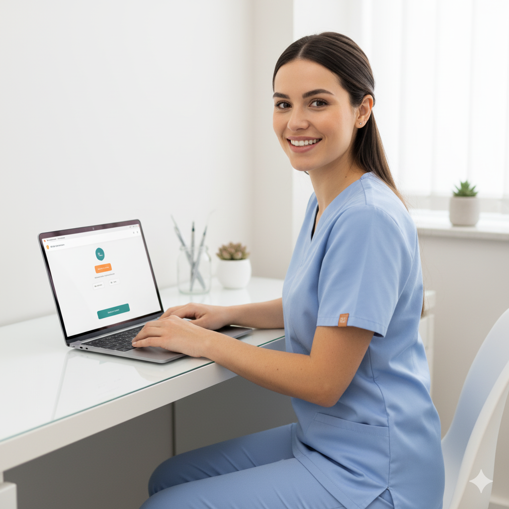 Happy client using mellaease